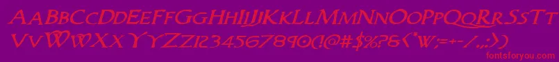 Woodgodexpandital Font – Red Fonts on Purple Background