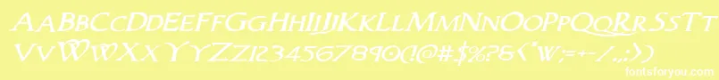 Woodgodexpandital Font – White Fonts on Yellow Background