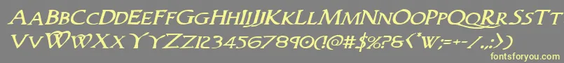 Woodgodexpandital Font – Yellow Fonts on Gray Background