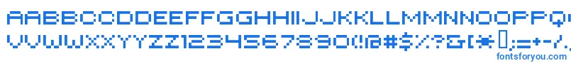 フォントHiloginreg – 白い背景に青い文字