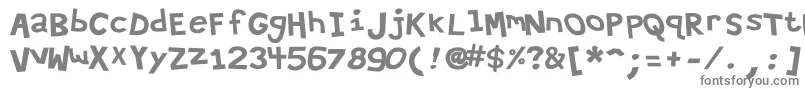 Hypewri3-fontti – harmaat kirjasimet valkoisella taustalla