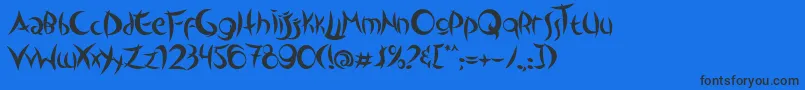 OutsidersTypeface Font – Black Fonts on Blue Background