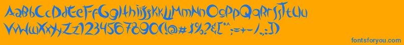 フォントOutsidersTypeface – オレンジの背景に青い文字