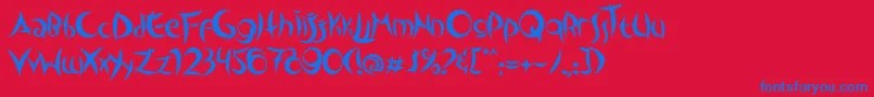 OutsidersTypeface Font – Blue Fonts on Red Background