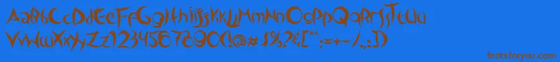 OutsidersTypeface Font – Brown Fonts on Blue Background