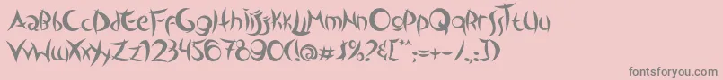 フォントOutsidersTypeface – ピンクの背景に灰色の文字