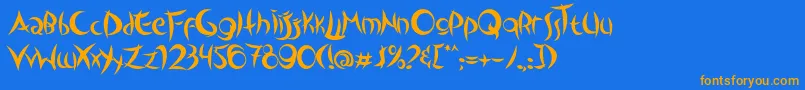 OutsidersTypeface Font – Orange Fonts on Blue Background