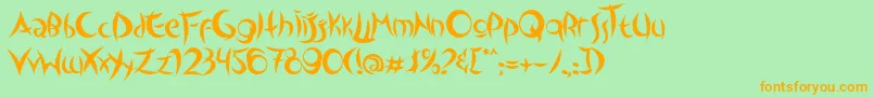 OutsidersTypeface Font – Orange Fonts on Green Background