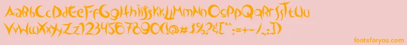 OutsidersTypeface-Schriftart – Orangefarbene Schriften auf rosa Hintergrund