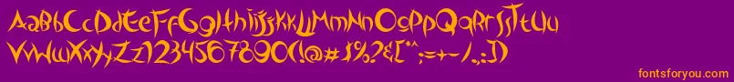 OutsidersTypeface Font – Orange Fonts on Purple Background