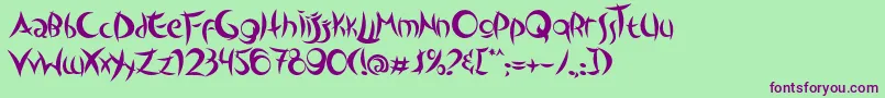 Шрифт OutsidersTypeface – фиолетовые шрифты на зелёном фоне