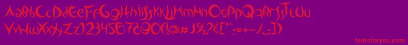 OutsidersTypeface Font – Red Fonts on Purple Background