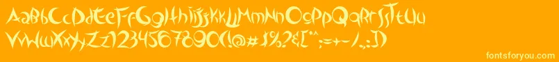 OutsidersTypeface-Schriftart – Gelbe Schriften auf orangefarbenem Hintergrund