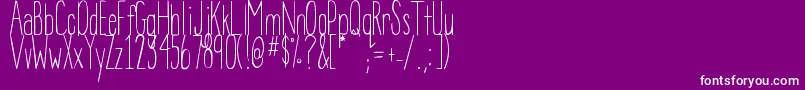 フォントBeanpole – 紫の背景に白い文字