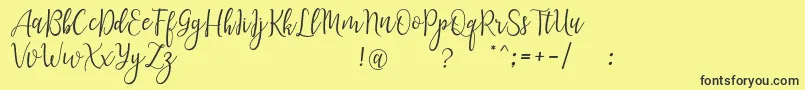 LanaraScriptDemo Font – Black Fonts on Yellow Background