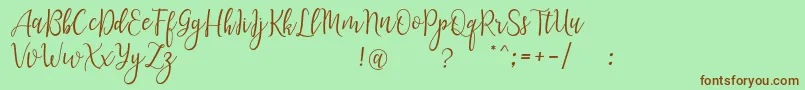 LanaraScriptDemo Font – Brown Fonts on Green Background