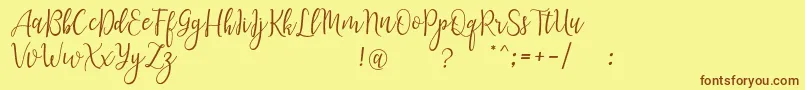 Czcionka LanaraScriptDemo – brązowe czcionki na żółtym tle