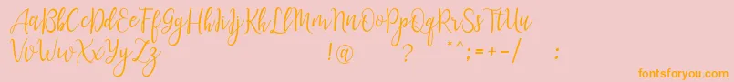 LanaraScriptDemo Font – Orange Fonts on Pink Background