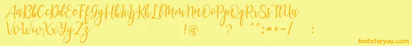 LanaraScriptDemo Font – Orange Fonts on Yellow Background