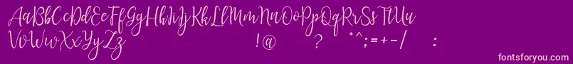 LanaraScriptDemo Font – Pink Fonts on Purple Background