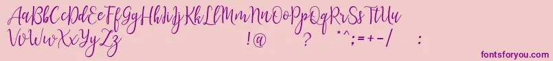 LanaraScriptDemo Font – Purple Fonts on Pink Background