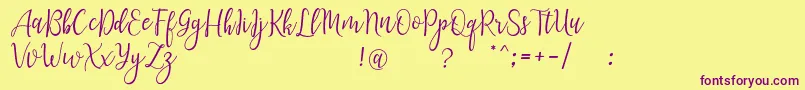 LanaraScriptDemo Font – Purple Fonts on Yellow Background
