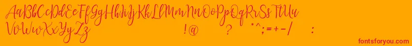 LanaraScriptDemo Font – Red Fonts on Orange Background