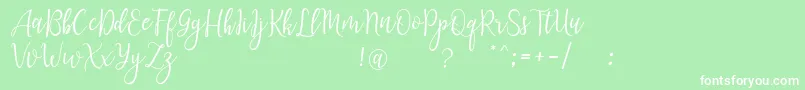 LanaraScriptDemo-Schriftart – Weiße Schriften auf grünem Hintergrund
