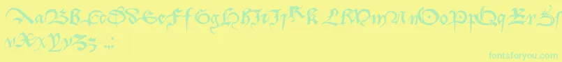 Dufay Font – Green Fonts on Yellow Background