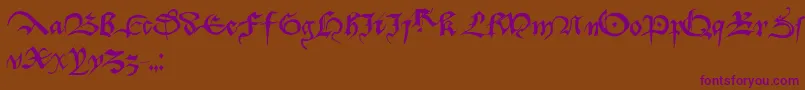 Dufay Font – Purple Fonts on Brown Background