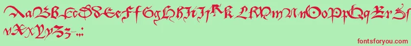 Dufay Font – Red Fonts on Green Background