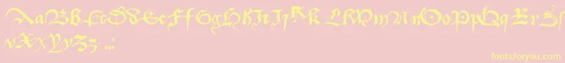 Dufay Font – Yellow Fonts on Pink Background