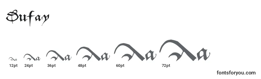 Размеры шрифта Dufay