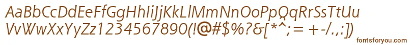 ShannonAttItalic-fontti – ruskeat fontit valkoisella taustalla