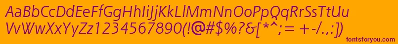 ShannonAttItalic Font – Purple Fonts on Orange Background