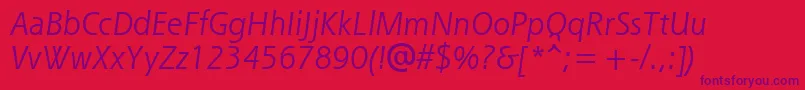 ShannonAttItalic Font – Purple Fonts on Red Background