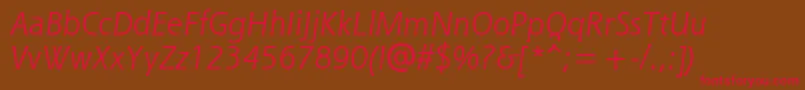 ShannonAttItalic Font – Red Fonts on Brown Background