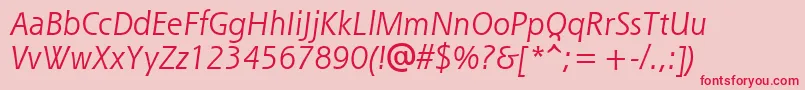 フォントShannonAttItalic – ピンクの背景に赤い文字