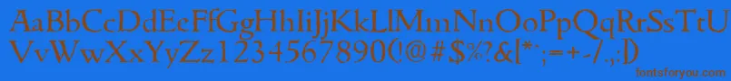 GouditaantiqueRegular Font – Brown Fonts on Blue Background