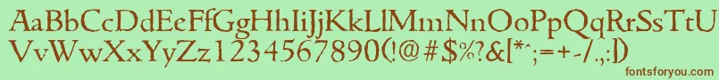 GouditaantiqueRegular Font – Brown Fonts on Green Background