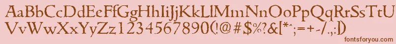 GouditaantiqueRegular Font – Brown Fonts on Pink Background