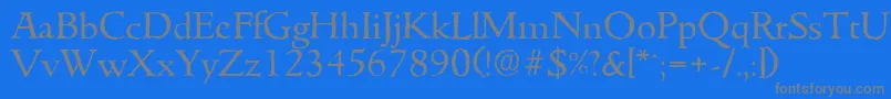 GouditaantiqueRegular-Schriftart – Graue Schriften auf blauem Hintergrund