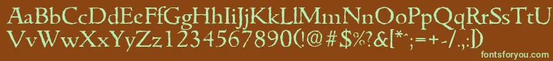 GouditaantiqueRegular Font – Green Fonts on Brown Background