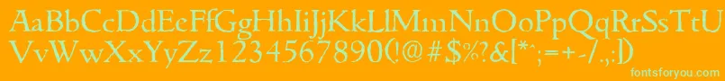 GouditaantiqueRegular Font – Green Fonts on Orange Background