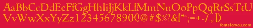 GouditaantiqueRegular Font – Orange Fonts on Red Background