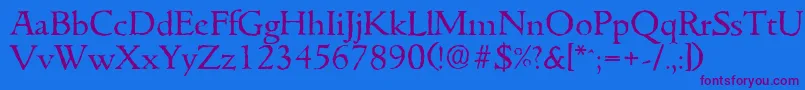 GouditaantiqueRegular Font – Purple Fonts on Blue Background