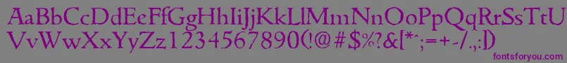 GouditaantiqueRegular-Schriftart – Violette Schriften auf grauem Hintergrund