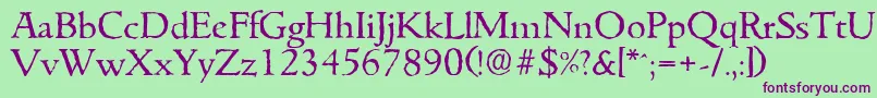 GouditaantiqueRegular Font – Purple Fonts on Green Background