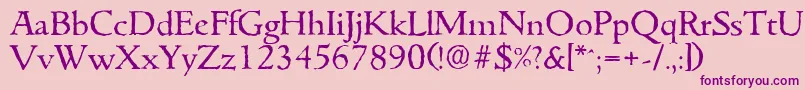 GouditaantiqueRegular-Schriftart – Violette Schriften auf rosa Hintergrund