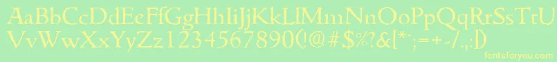 GouditaantiqueRegular Font – Yellow Fonts on Green Background